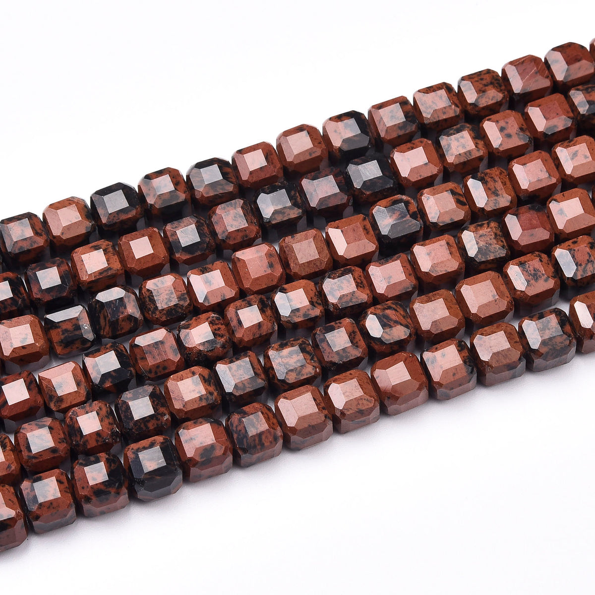 Natural Mahogany Obsidian Beads Strand