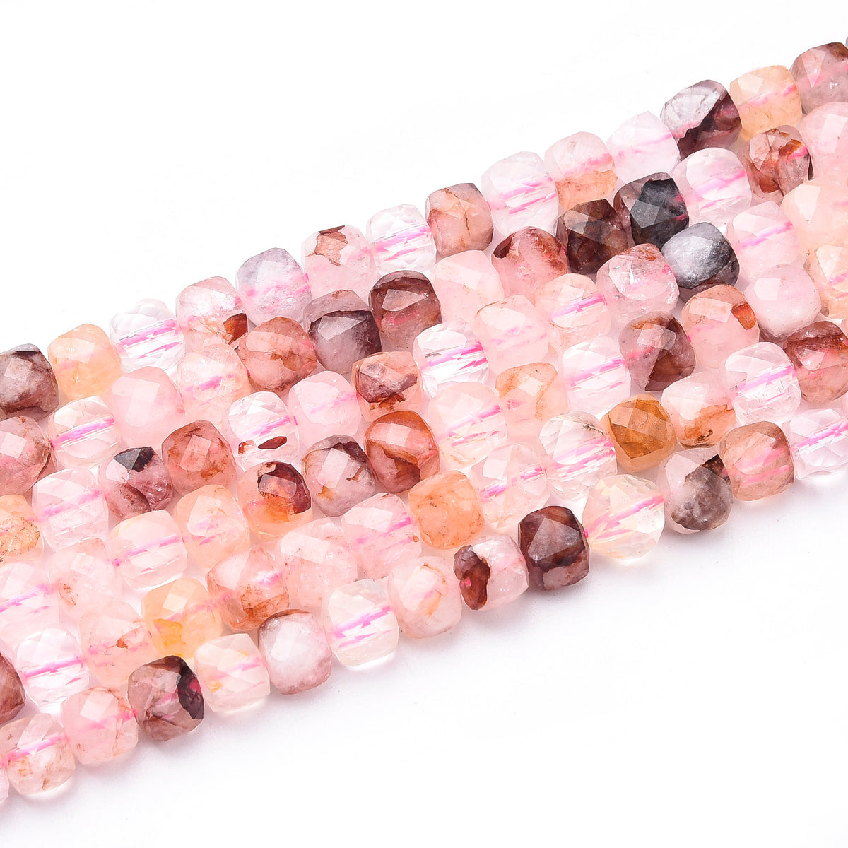 Red Sponge Crystal Beads Strand