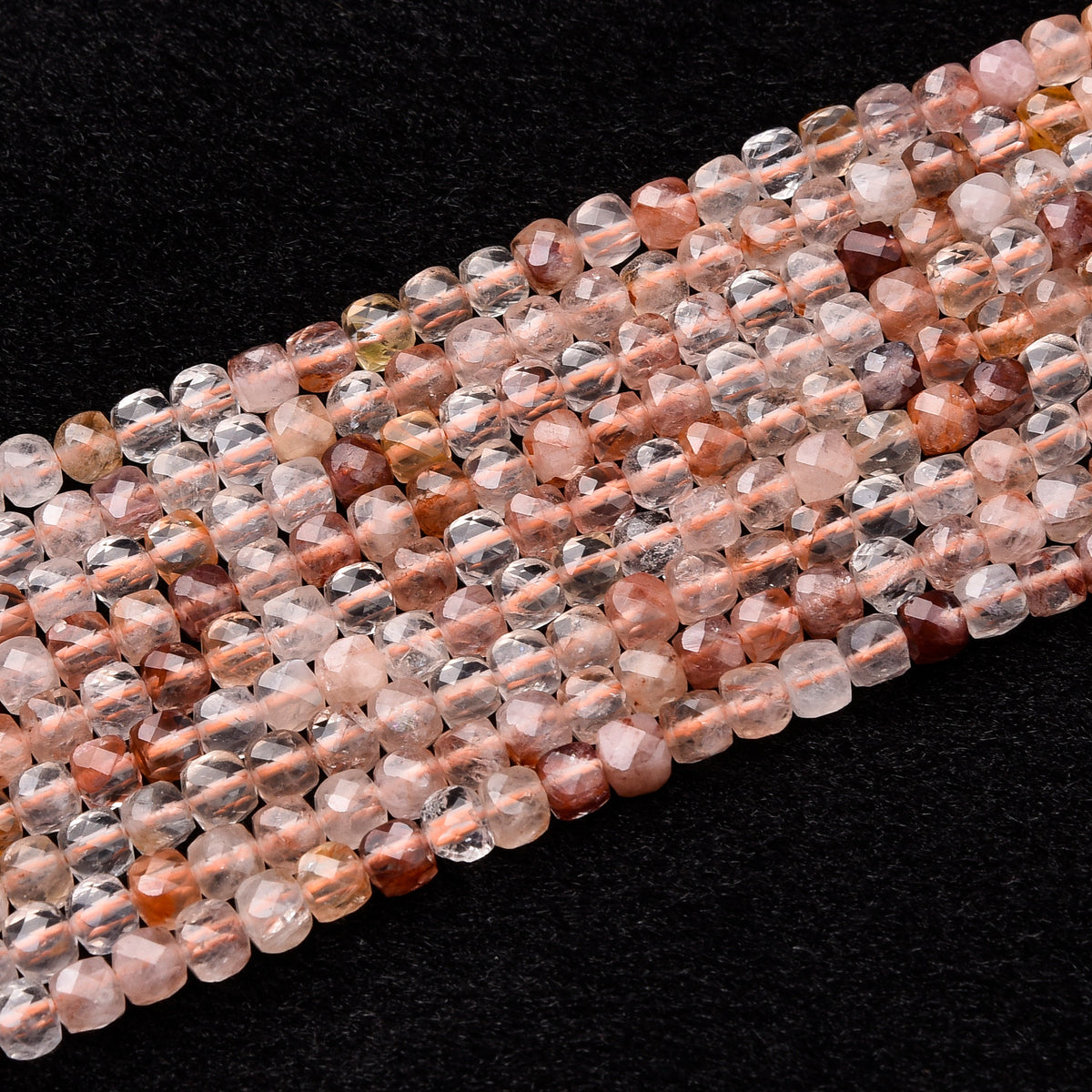 Red Sponge Crystal  Beads Strand