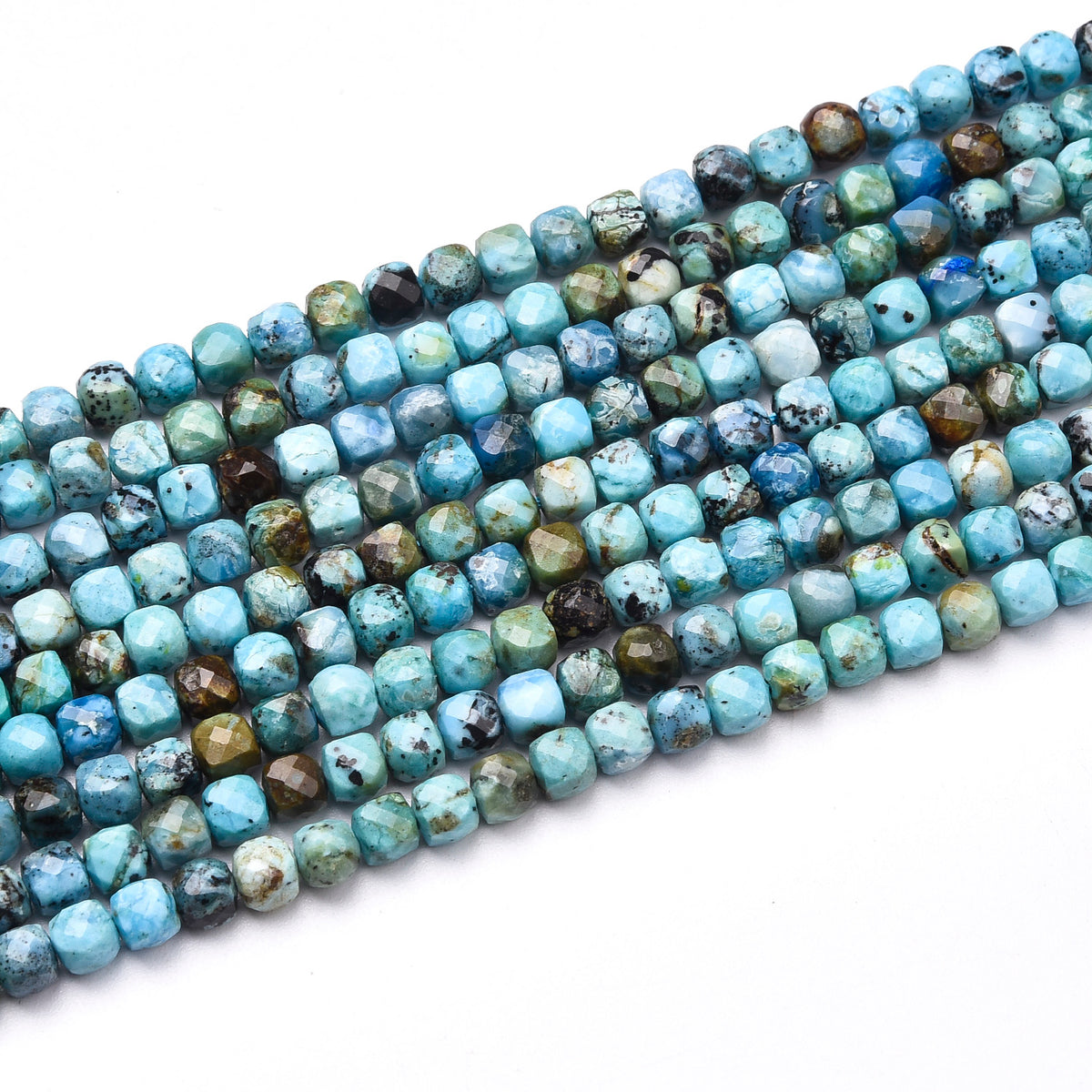 Blue Turquoise and Blue Spots Beads Strand