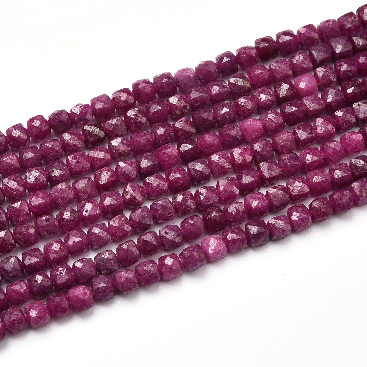 Deep Pink Ruby Beads Strand