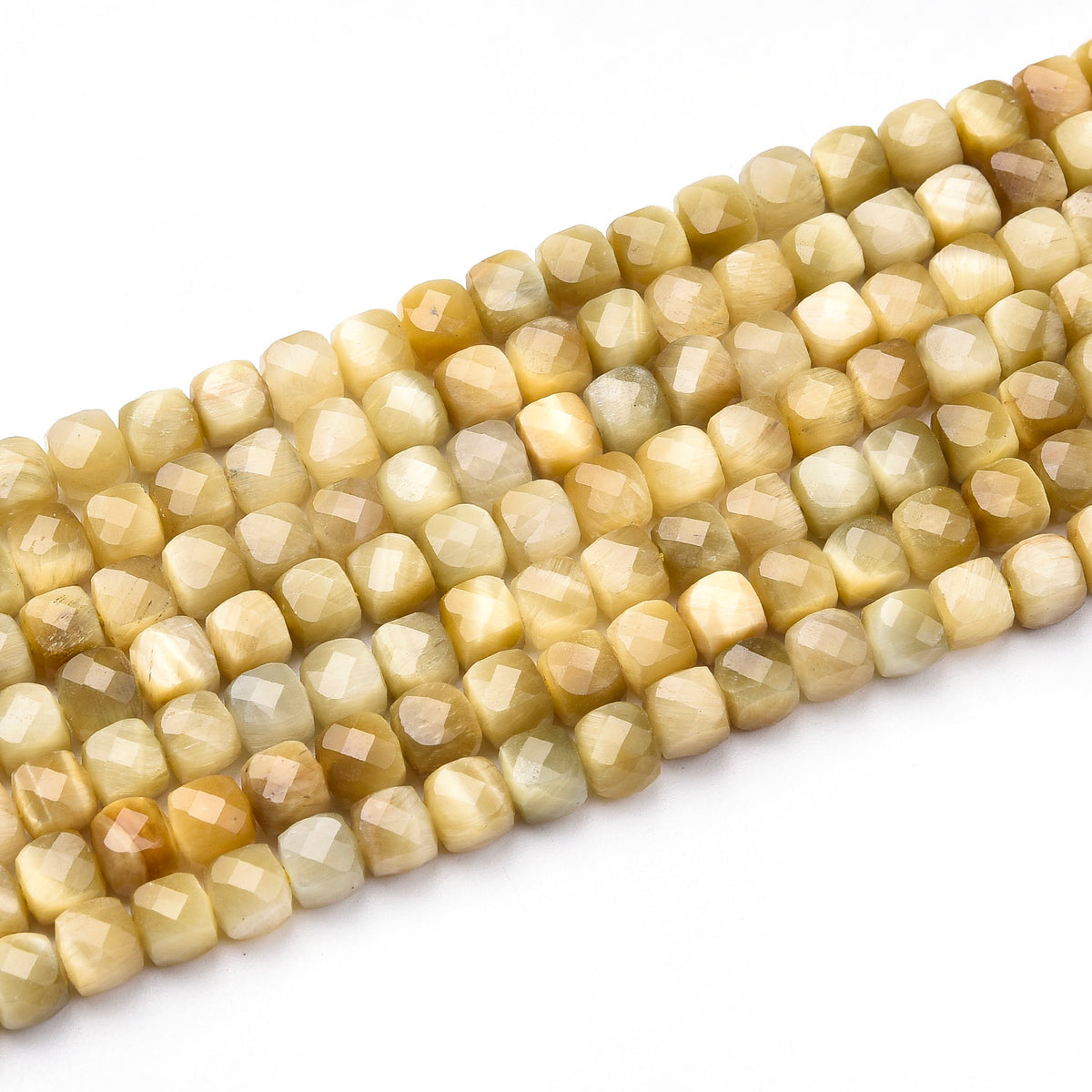 Light Golden (Yellow) With Yellow Spots Tiger Eye Beads Strand