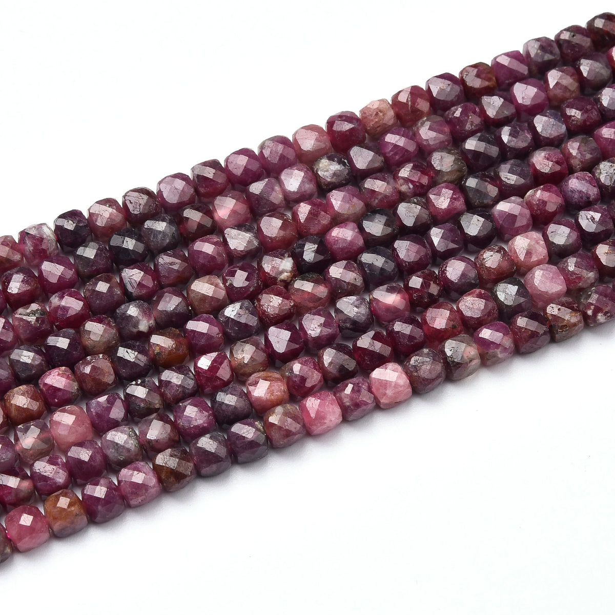 Grade AA Black / Purple Ruby Beads Strand