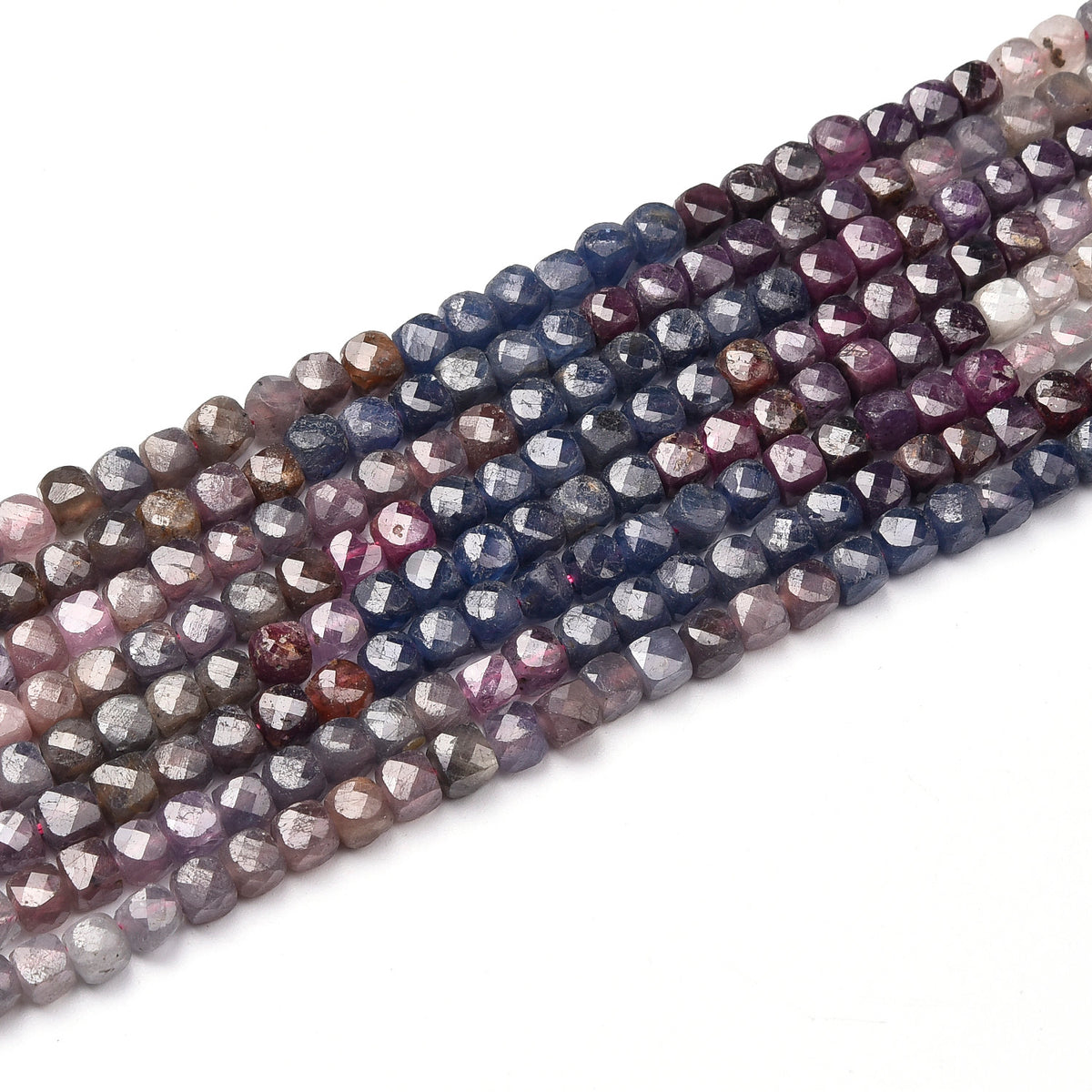 Grade AA Purple / Blue / Pink Ruby and Sapphire Beads Strand