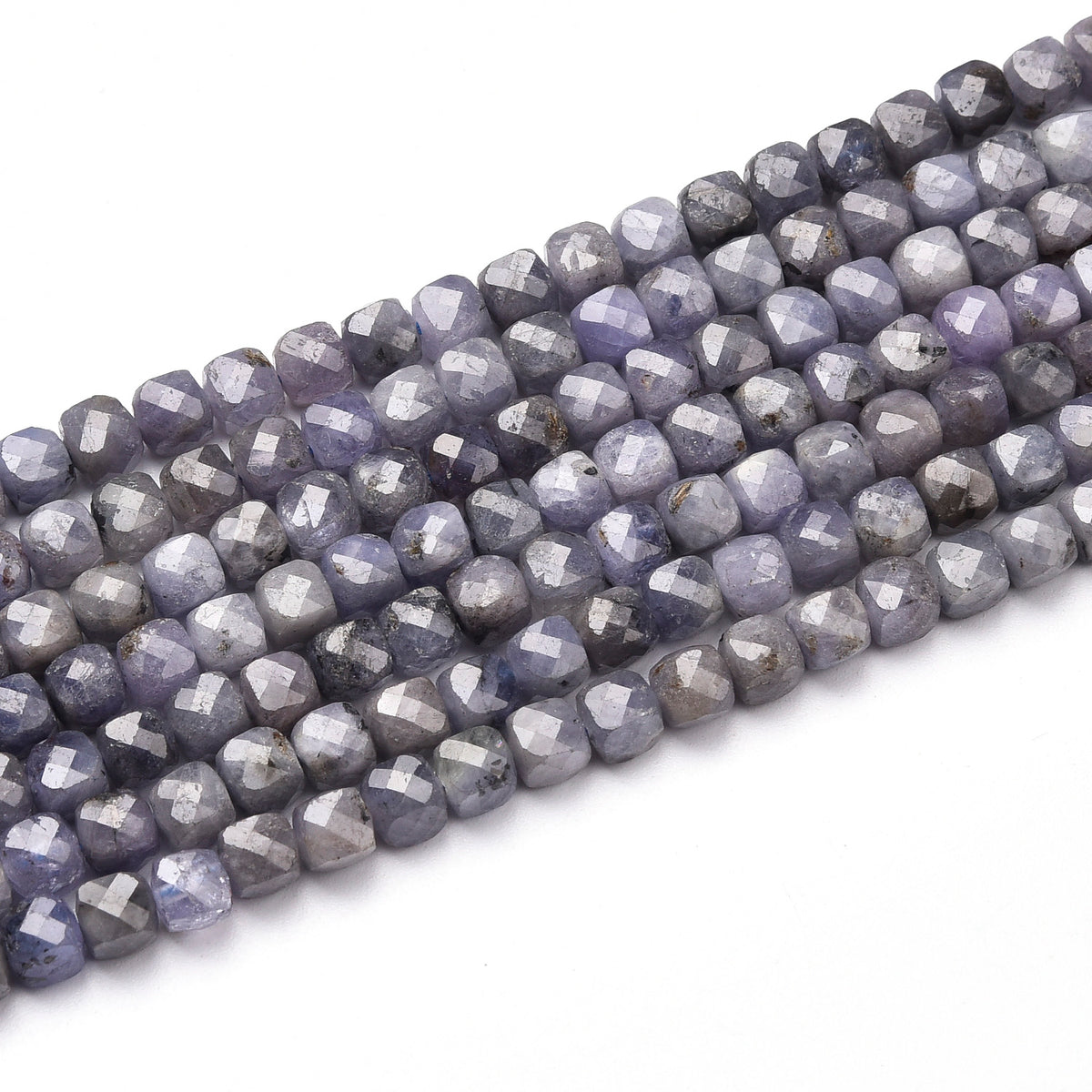 Grade A Blue and Black Tanzanite Beads Strand