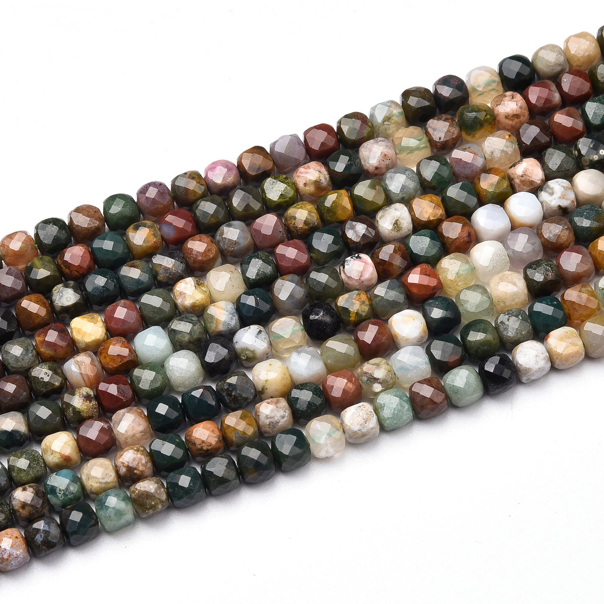 White / Green /Brown Ocean Jasper Beads Strand