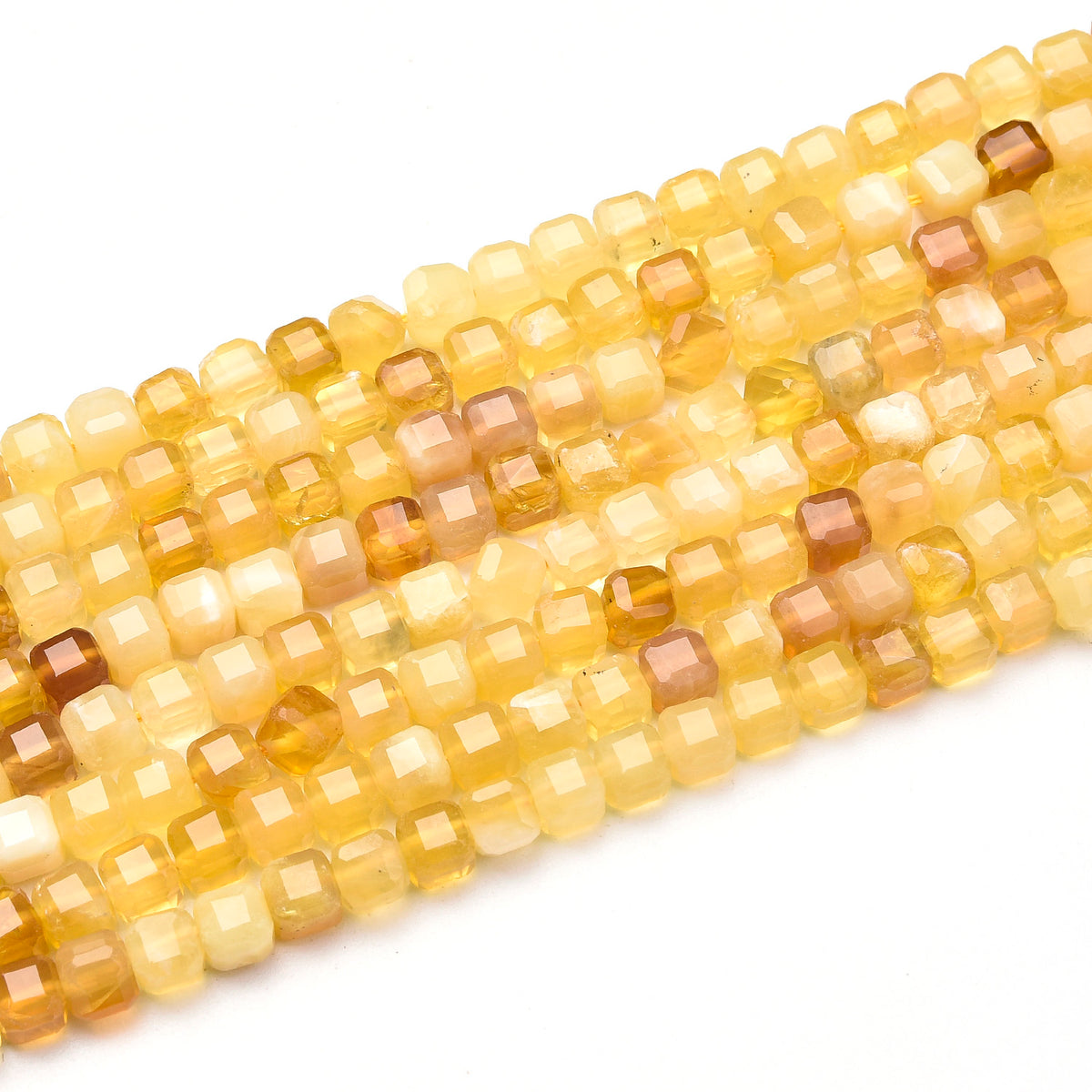 Natural Yellow Opal with Yellow Spots  Beads Strand