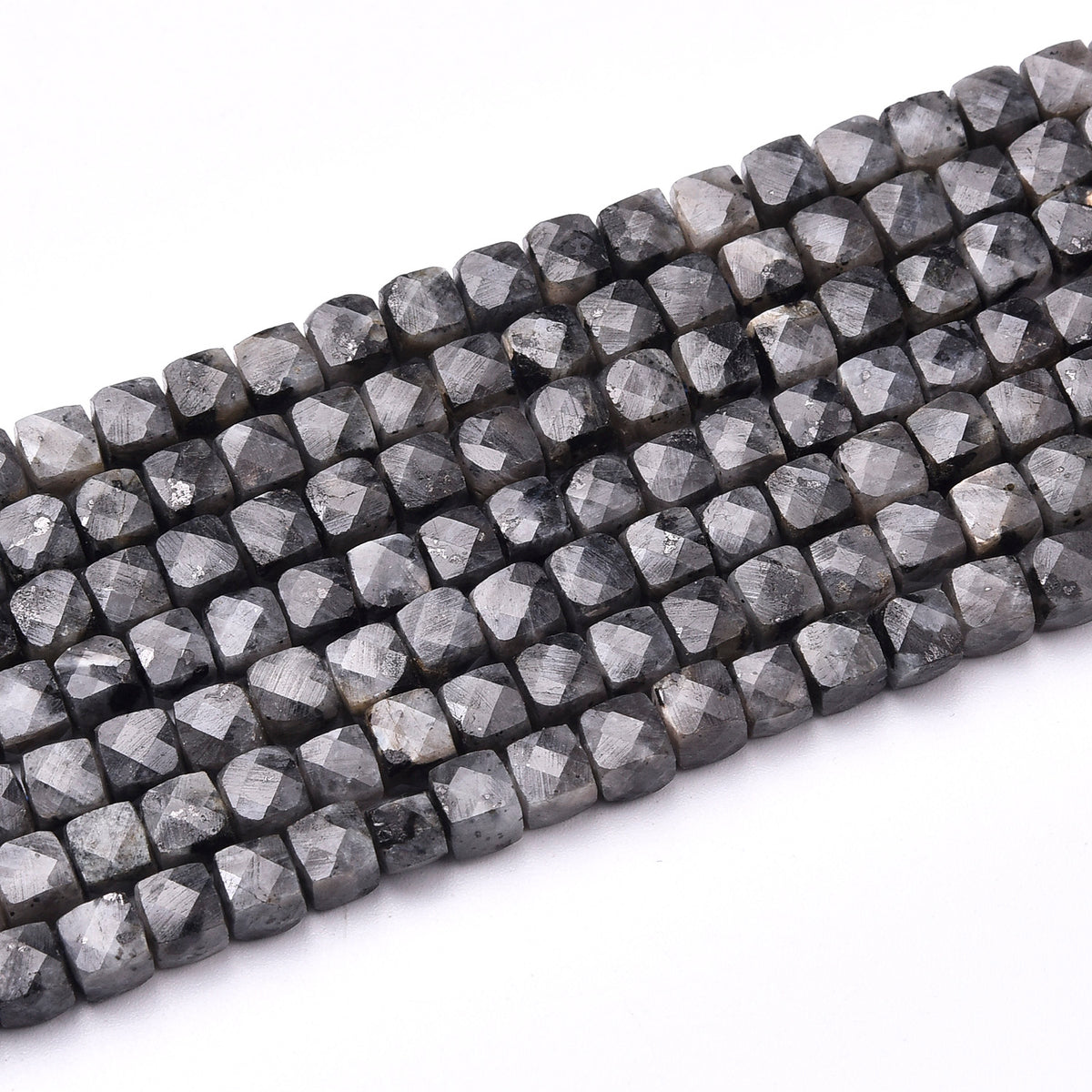 Black Larvikite Beads Strand