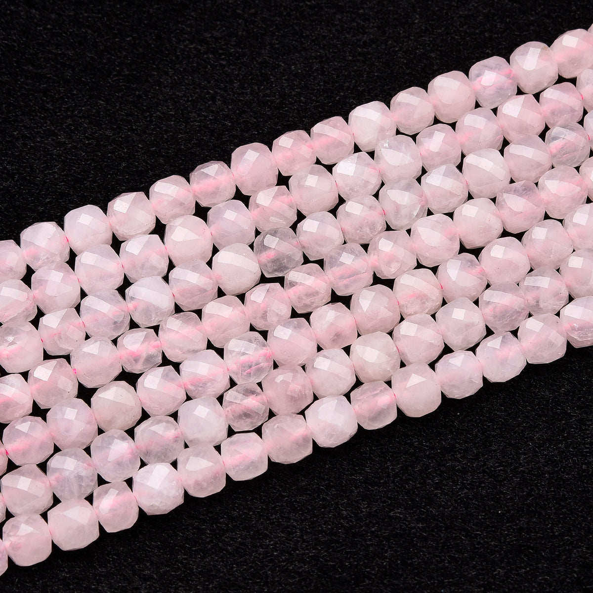 Rose Quartz with Black Spot Beads Strand