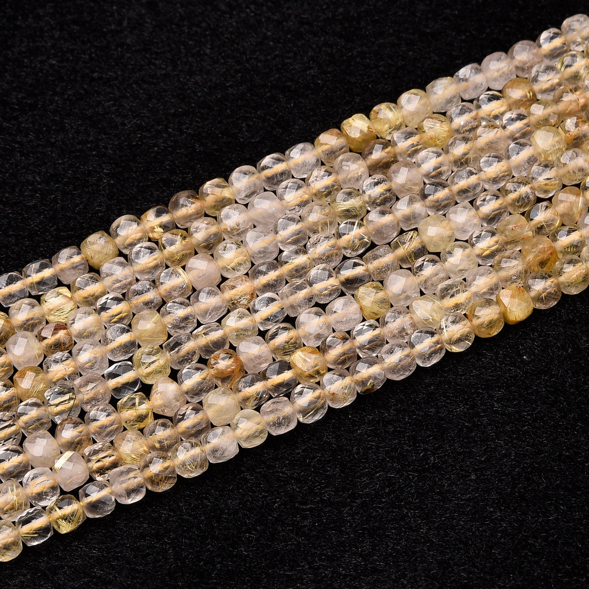 Golden Rutilated Quartz Beads Strand