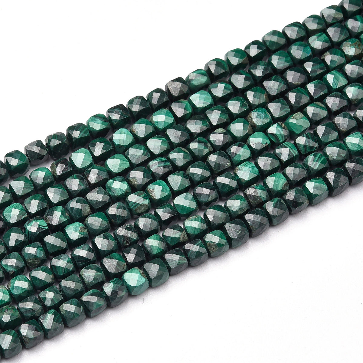 Deep Green Mica Stone Beads Strand