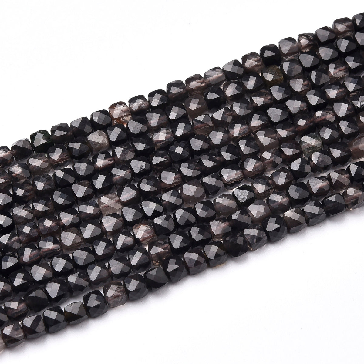 Black / Blue Obsidian Beads Strand