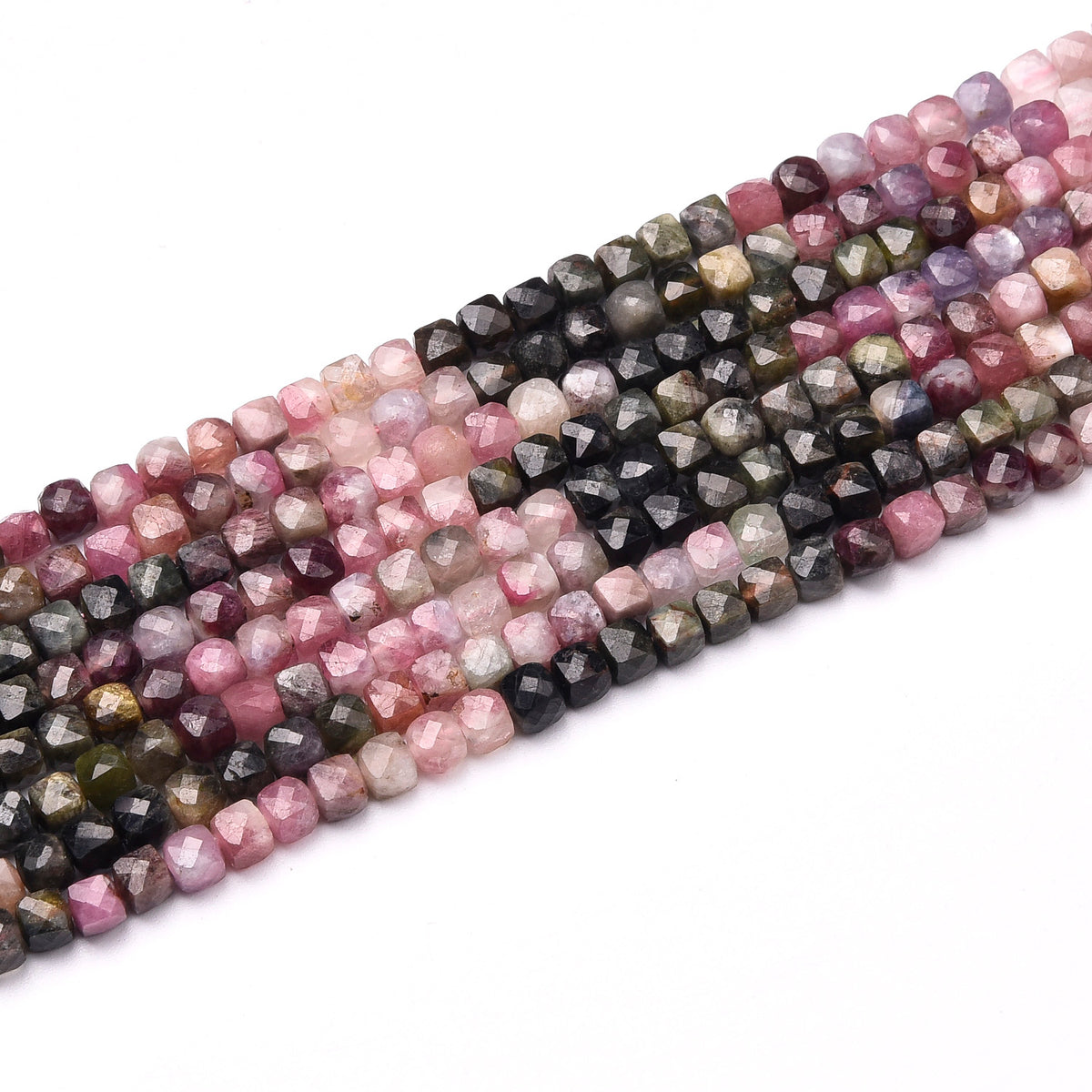 Grade AA Pink / Red /Green Tourmaline Beads Strand