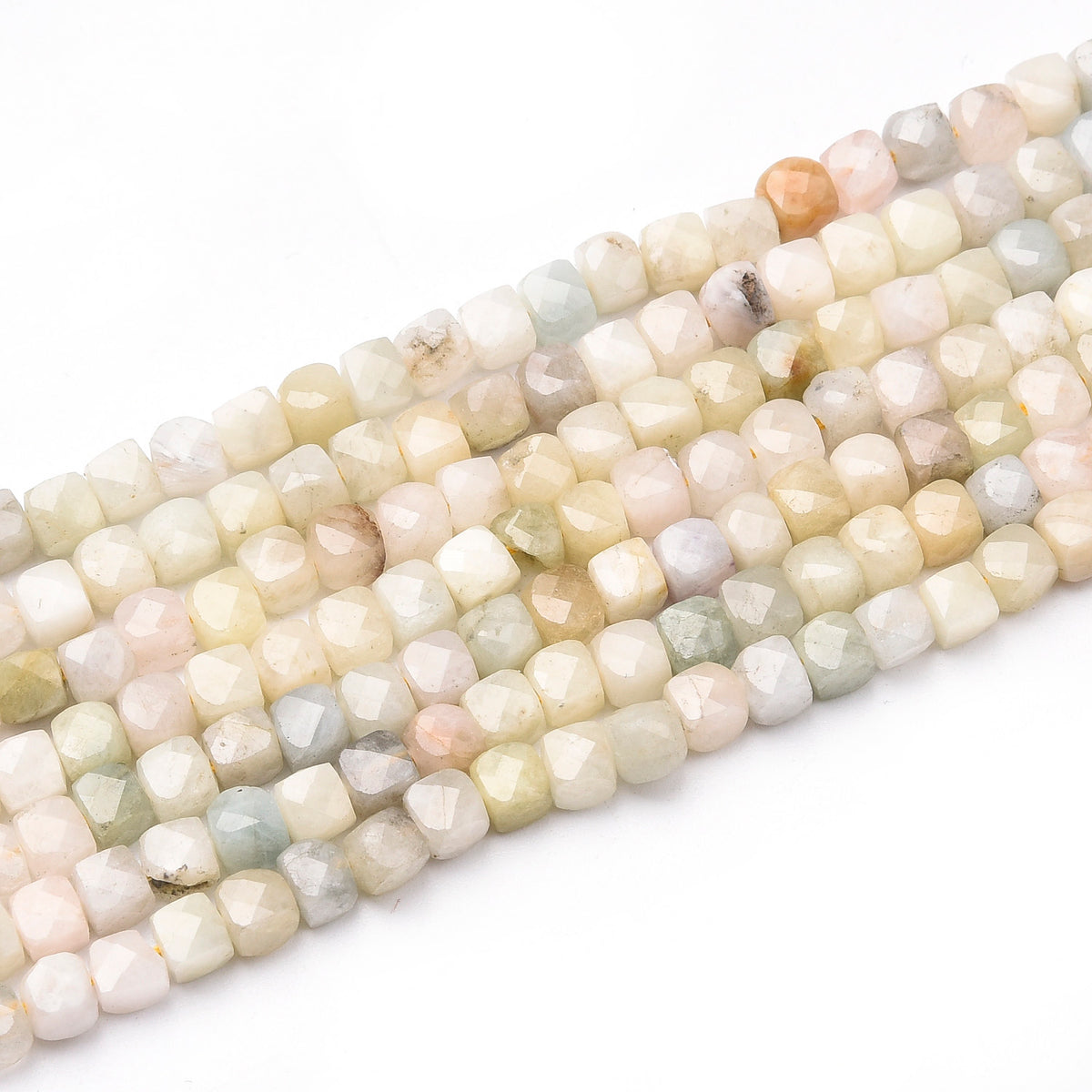 White / Yellow Aquamarine Beads Strand