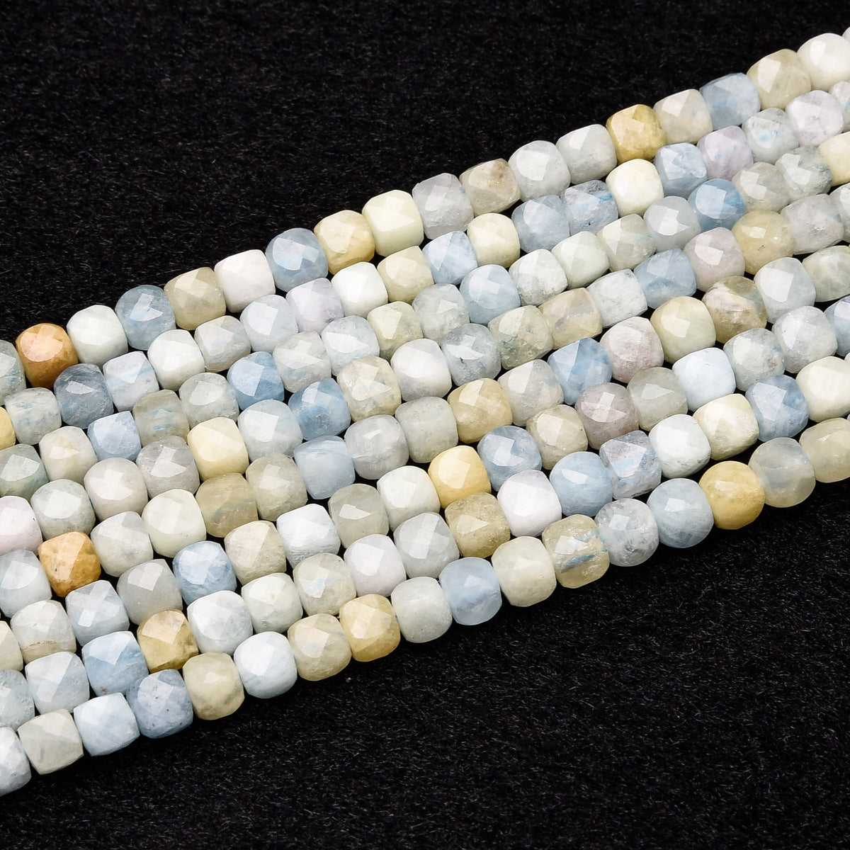 Yellow / White / Blue / Green Aquamarine Beads Strand