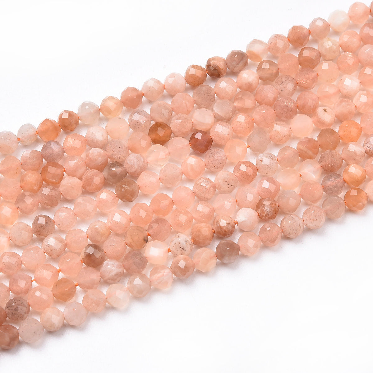 Pink  / Brown Sunstone Beads Strand