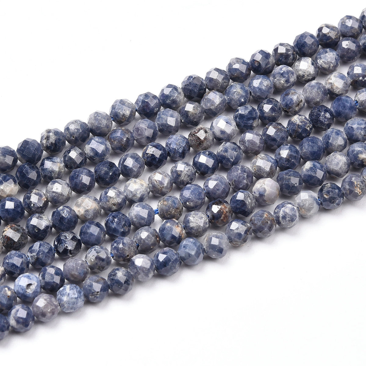 Blue Spot / Grey Sapphire Beads Strand