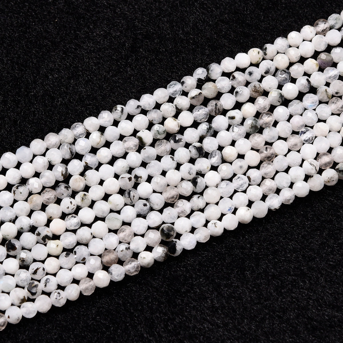 White / Brown Moonstone Beads Strand