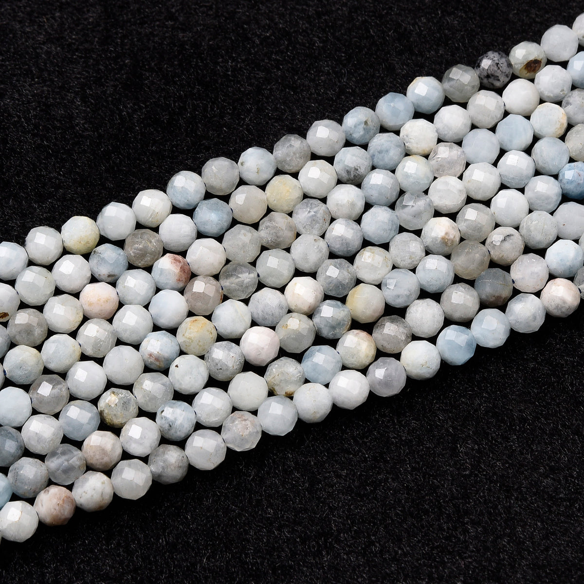 Greem / White / Yellow Aquamarine Beads Strand