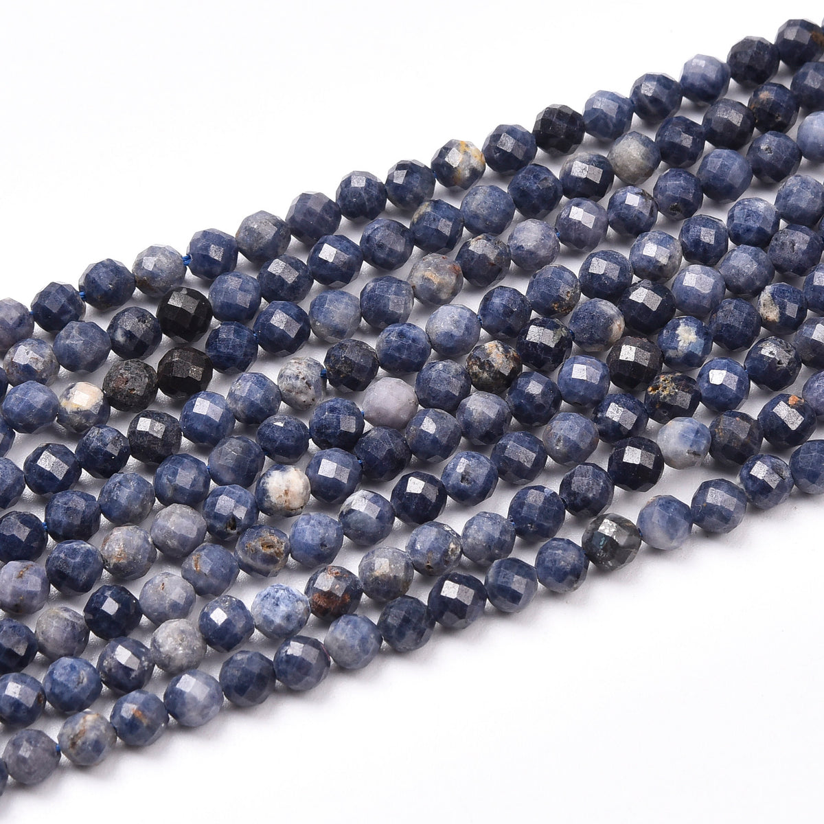 Blue / Black / White Sapphire Beads Strand