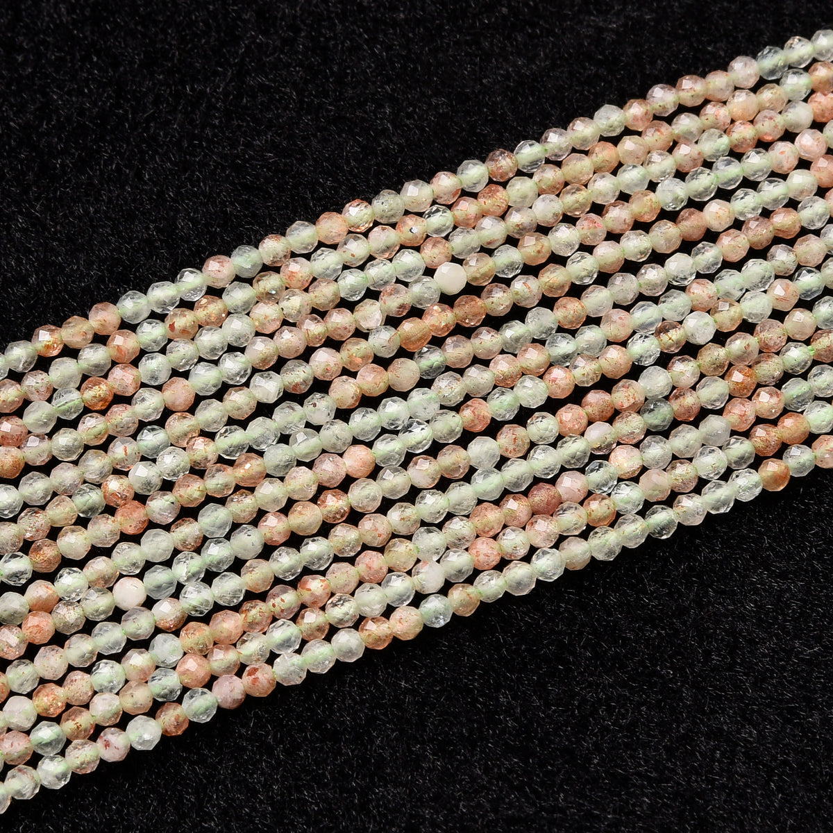 Orange / Green Arusha Crystal Beads Strand