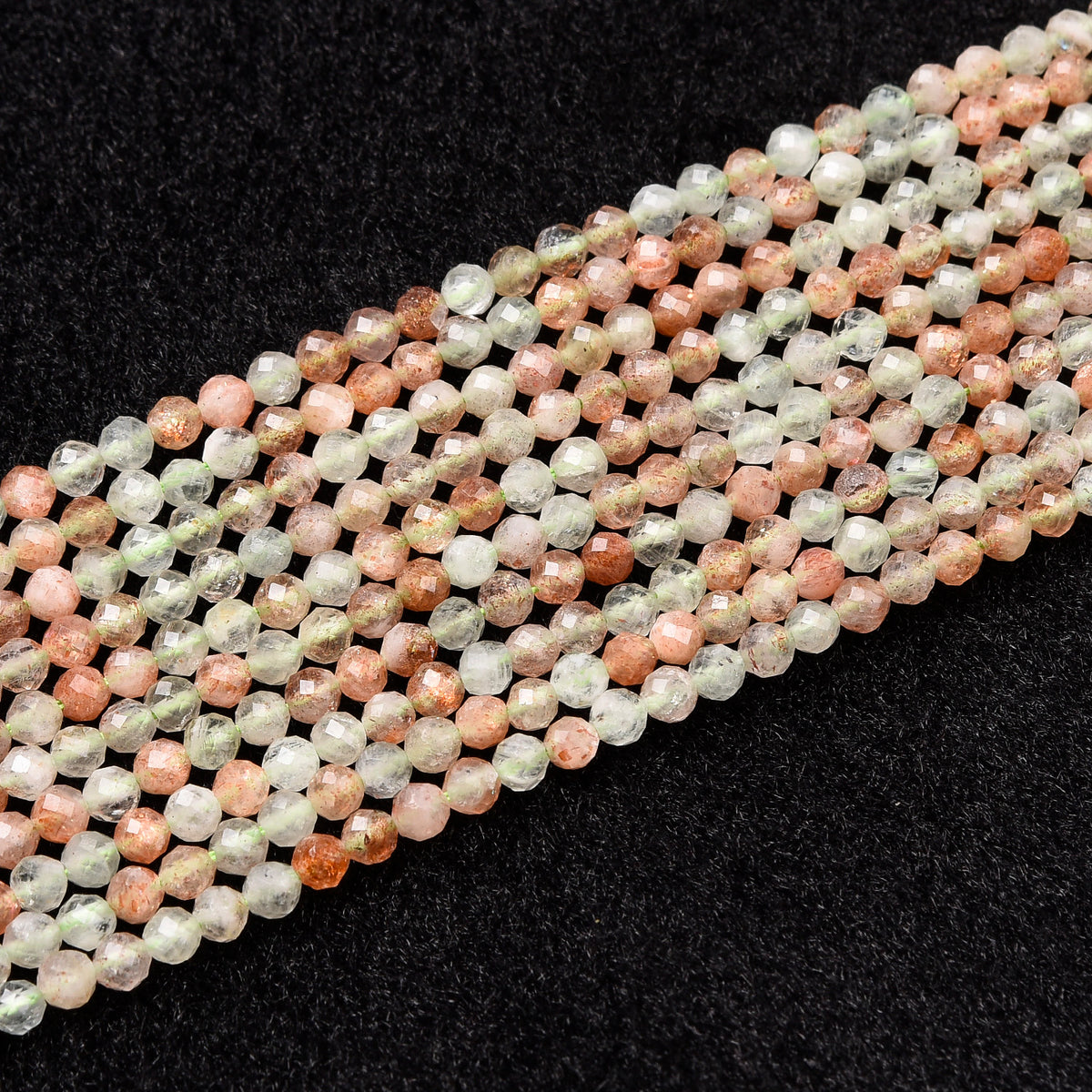 Orange / Green Arusha Crystal Beads Strand