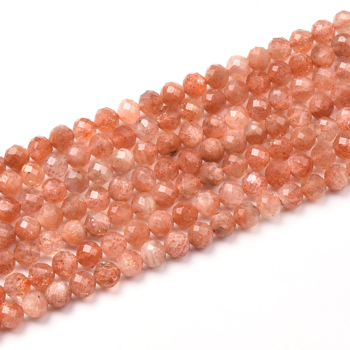 Grade AA Natural Gold Spot Sunstone Beads Strand (Pink)