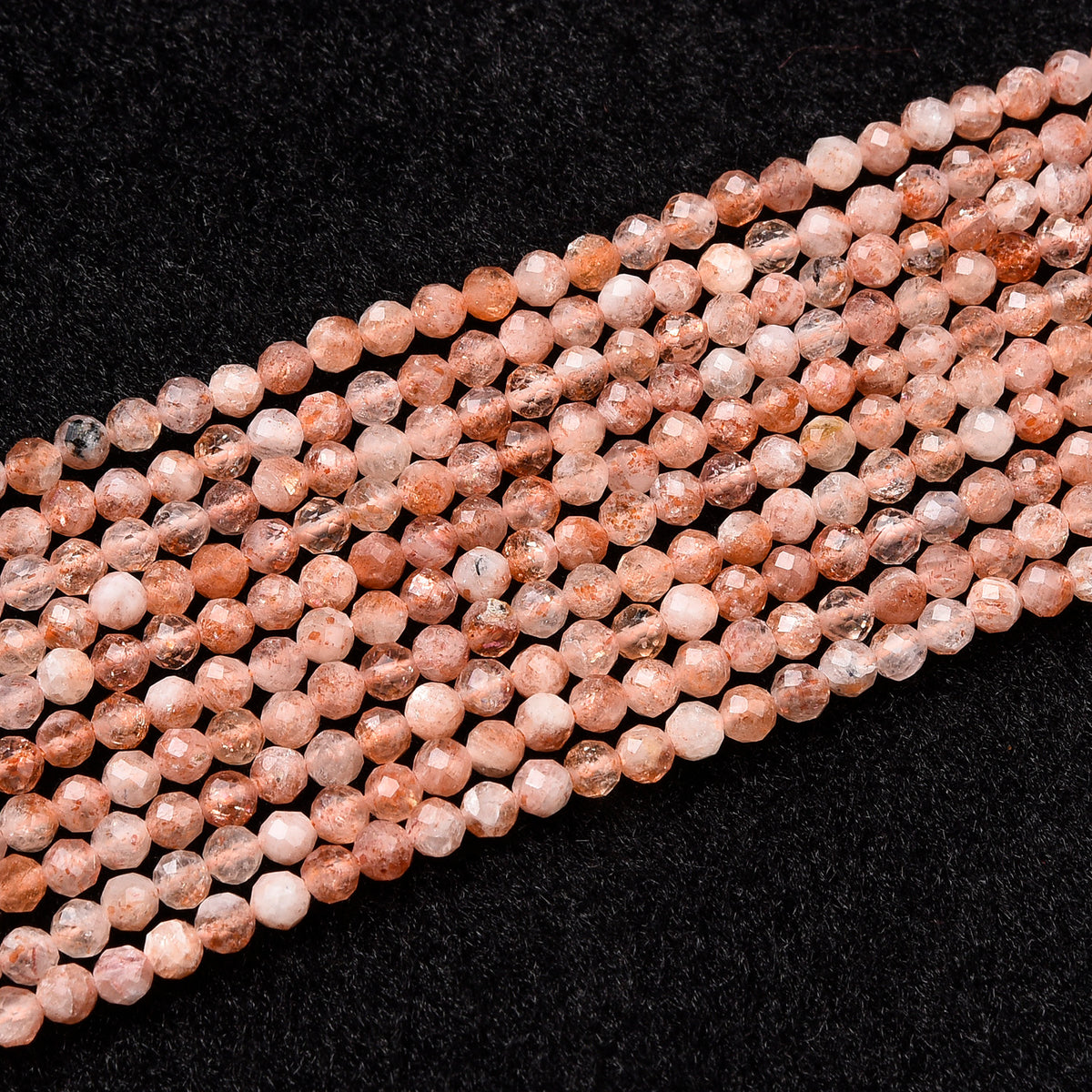 Natural Gold Spot Sunstone Beads Strand (Pink)