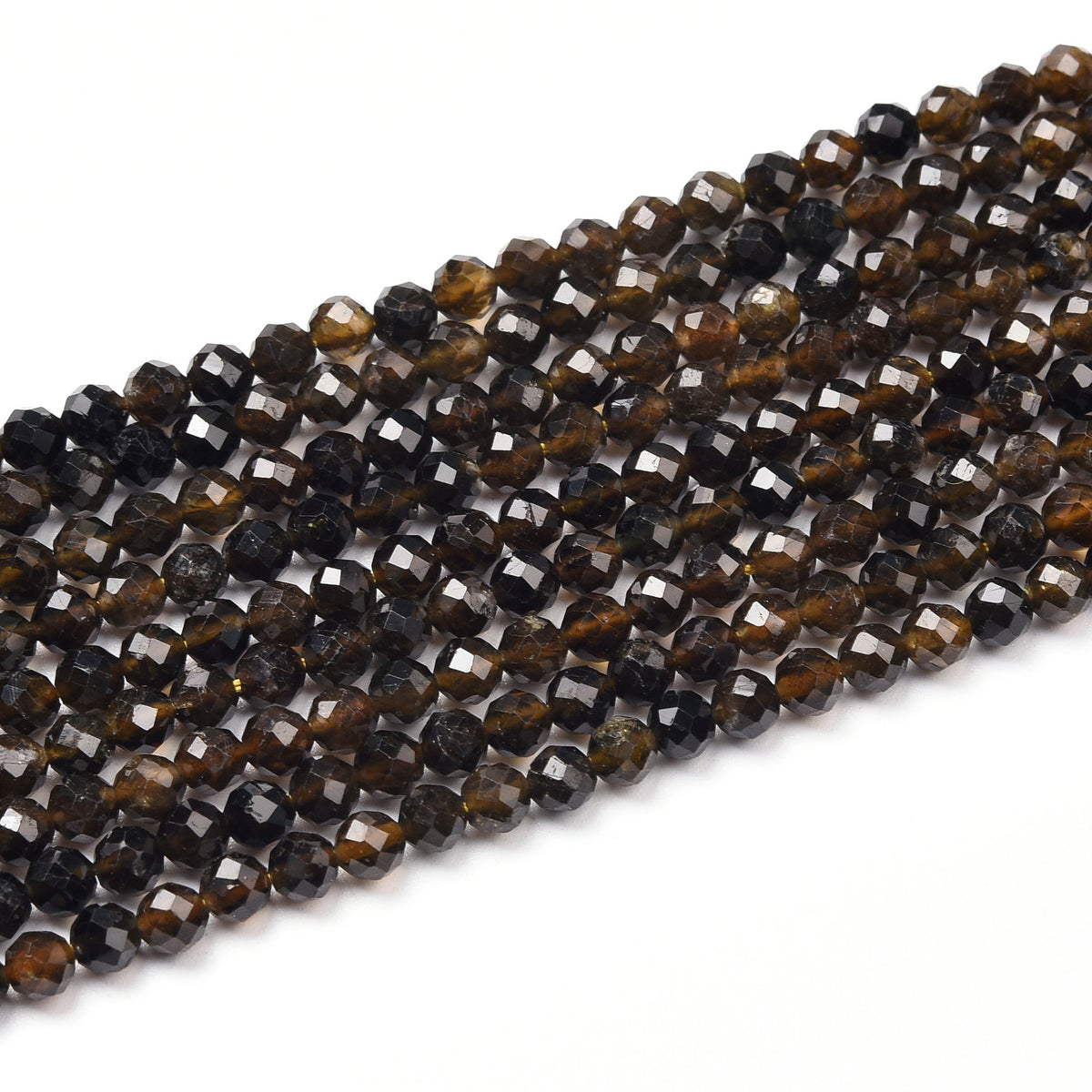 Black / Yellow Tourmaline Beads Strand