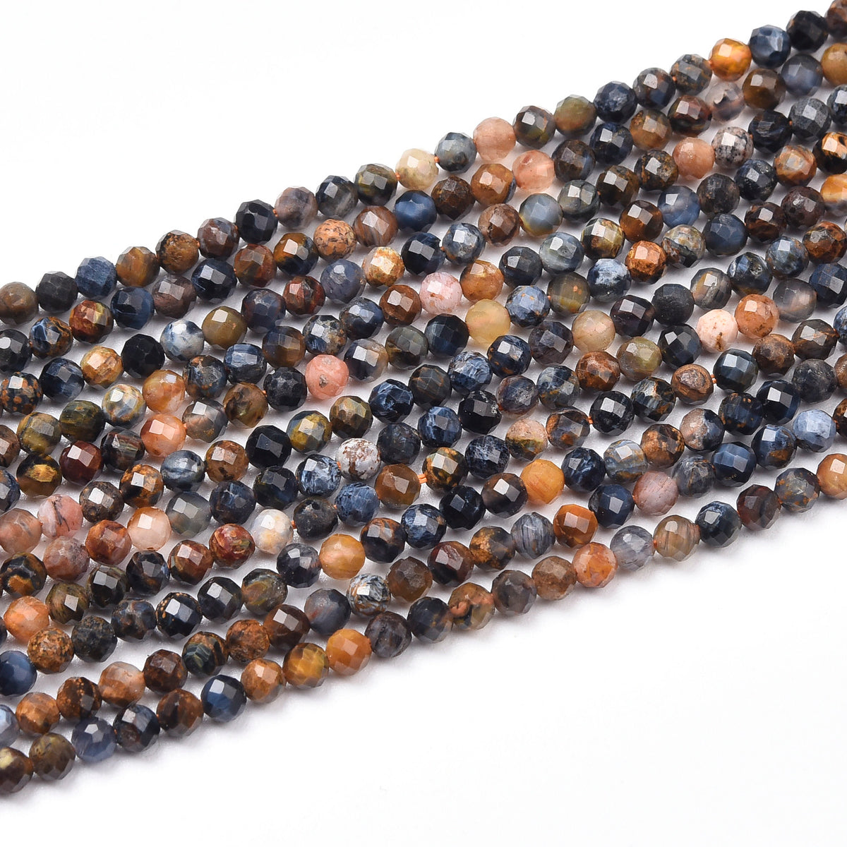 Blue / Grey / Yellow Pietersite Beads Strand