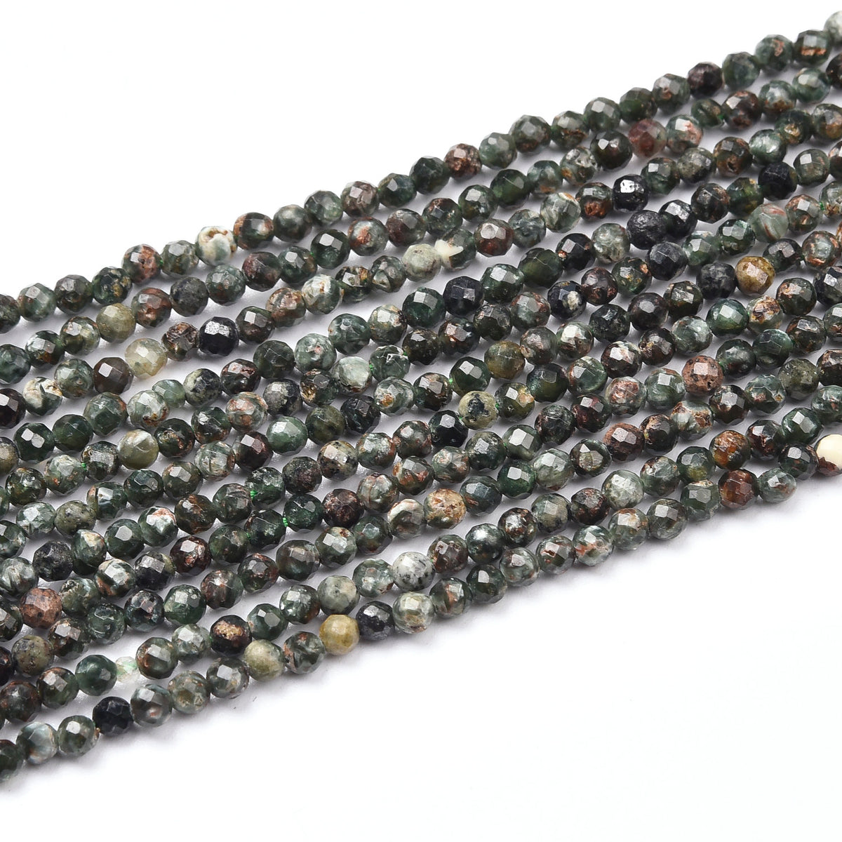 Dark Green / Grey Seraphinite Beads Strand