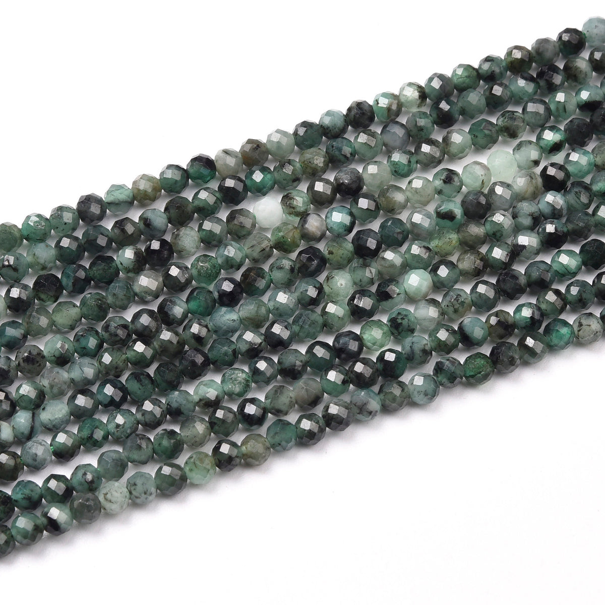 Deep Green / Deep Green Spot / Green Burmese Green Jadeite Beads Strand