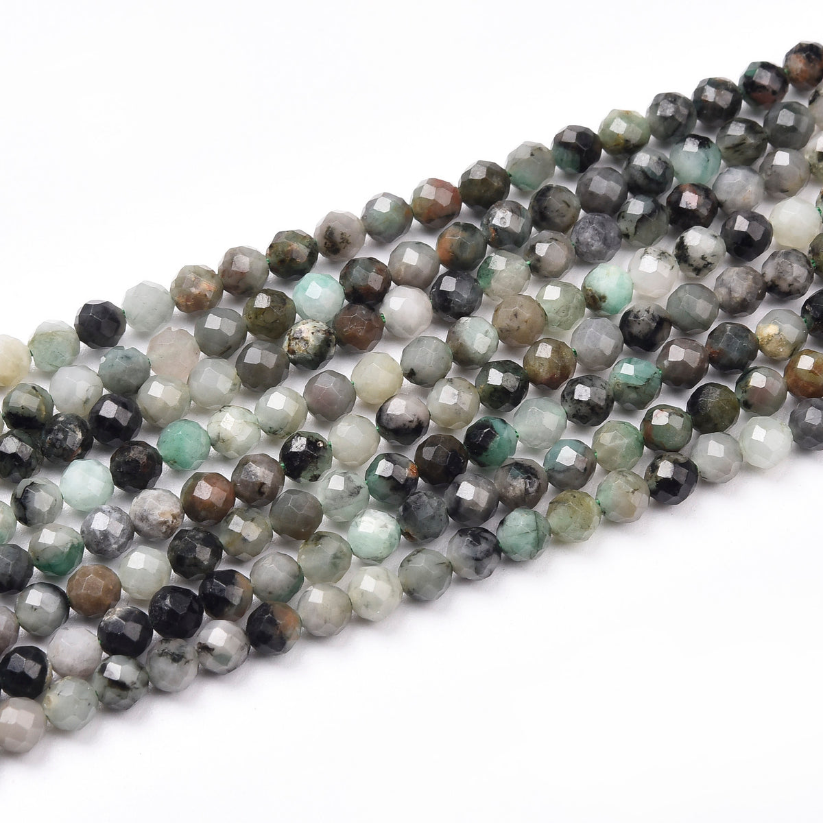 White  / Green / Deep Green Burmese Green Jadeite Beads Strand