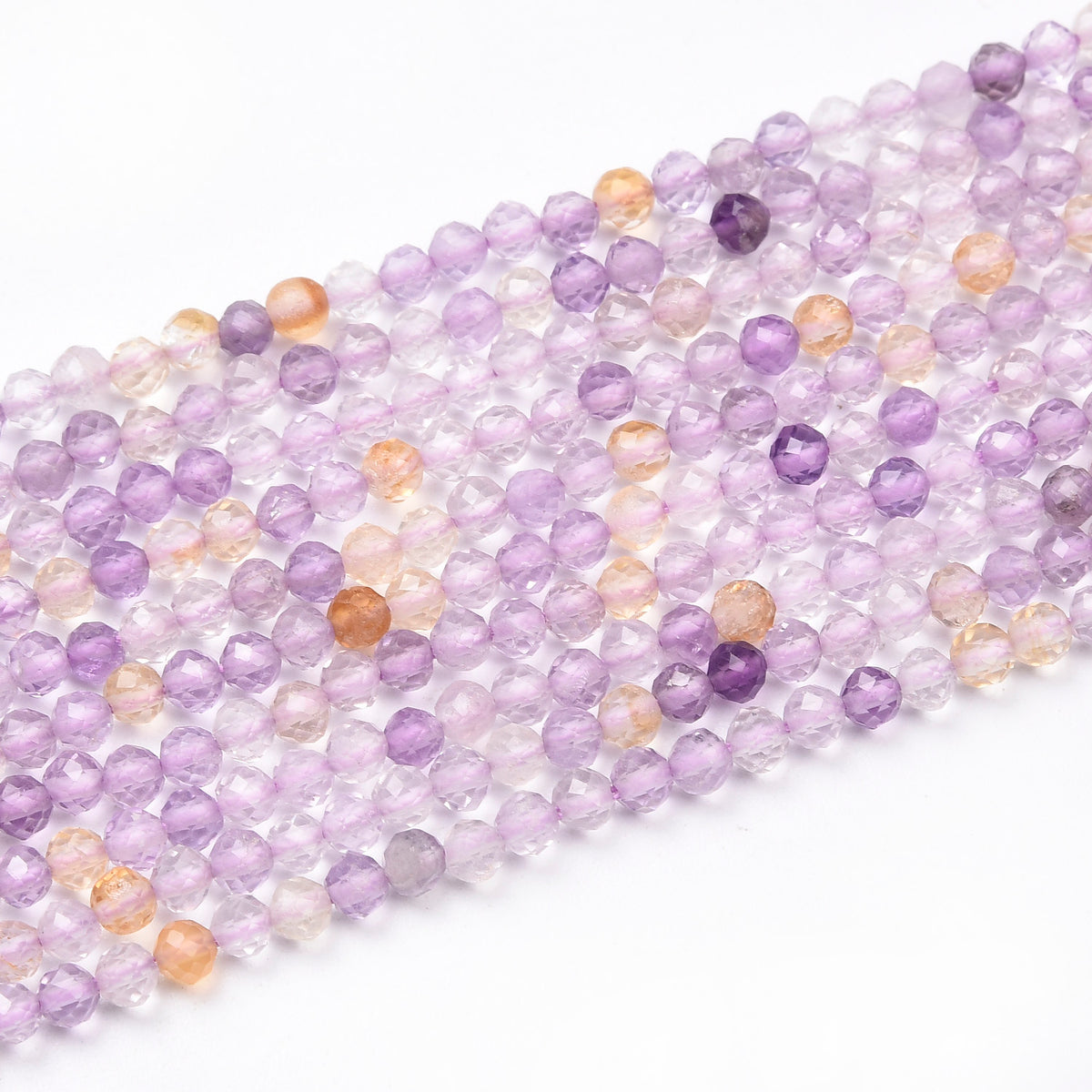 Light Purple / Light Yellow / Purple Ametrine Beads Strand