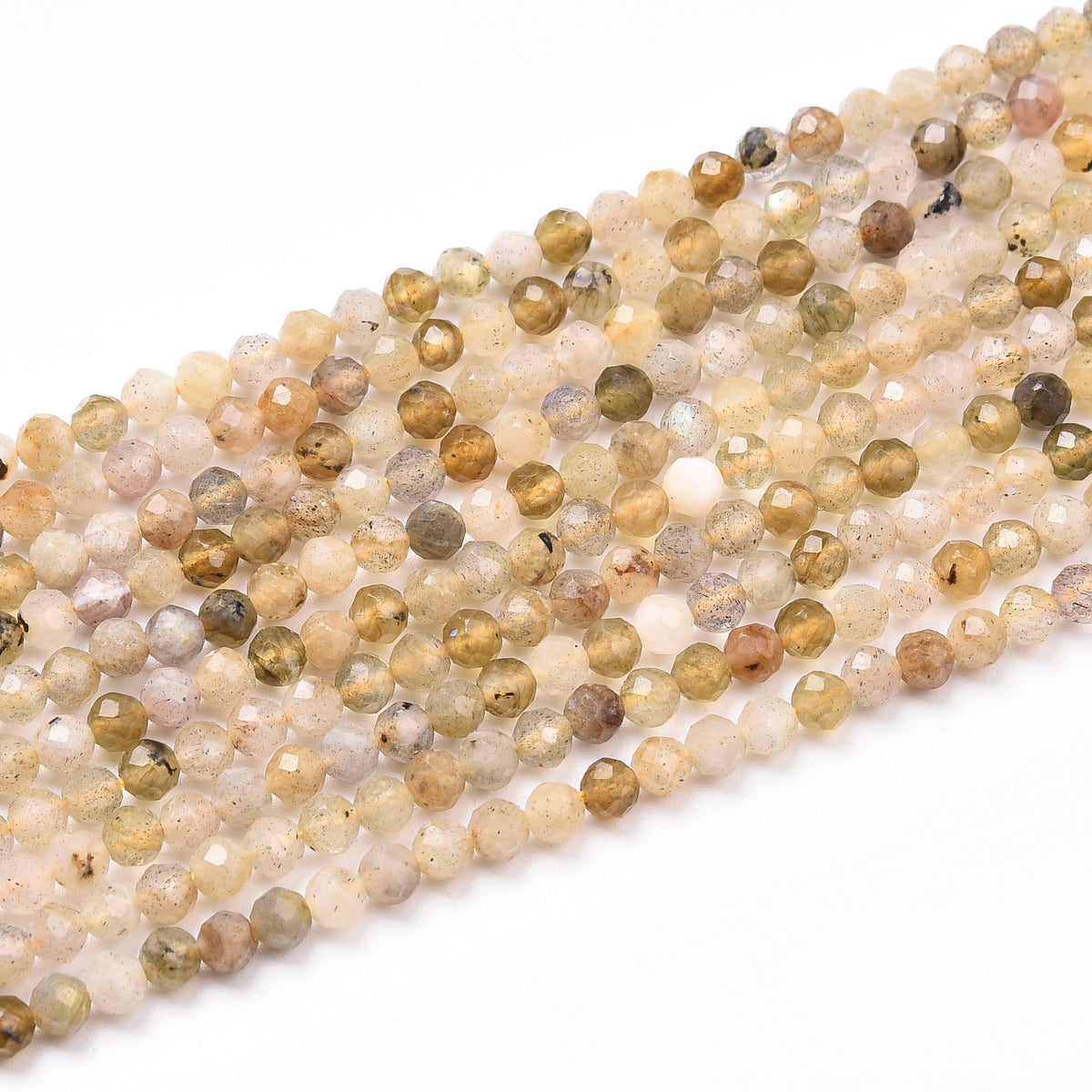 Yellow / White Labradorite Beads Strand