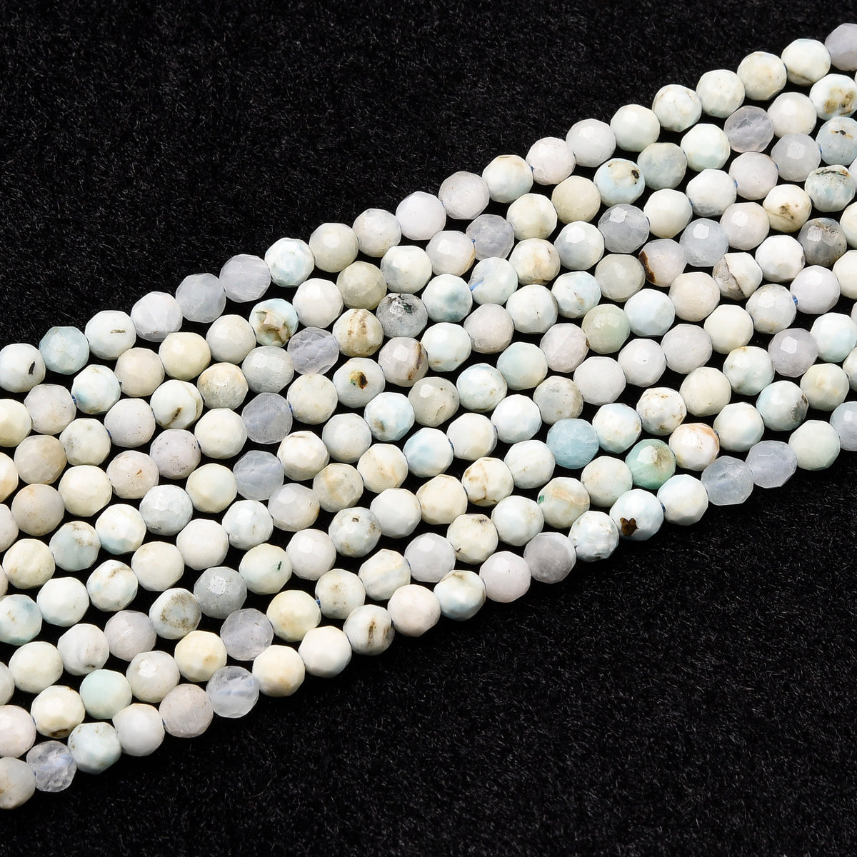 Blue / White / Yellow Larimar Beads Strand