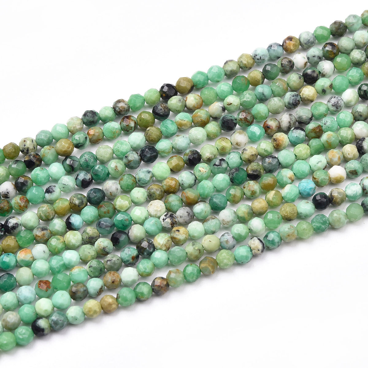 Green / Pale Yellow / White Magnesite Beads Strand