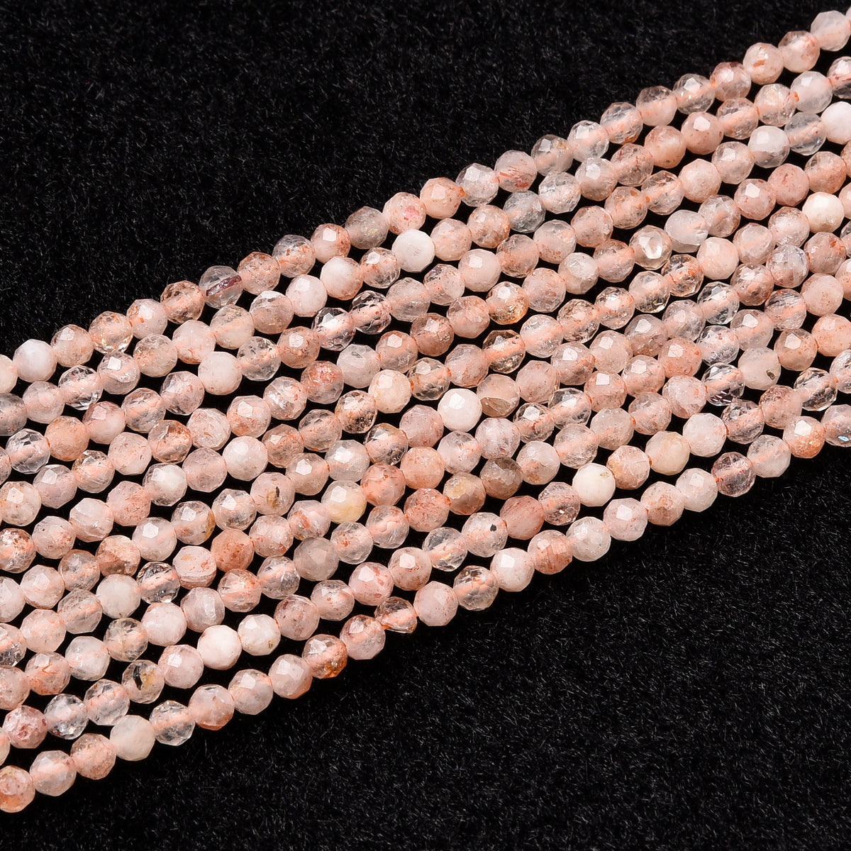 Pink / Brown Sunstone Beads Strand