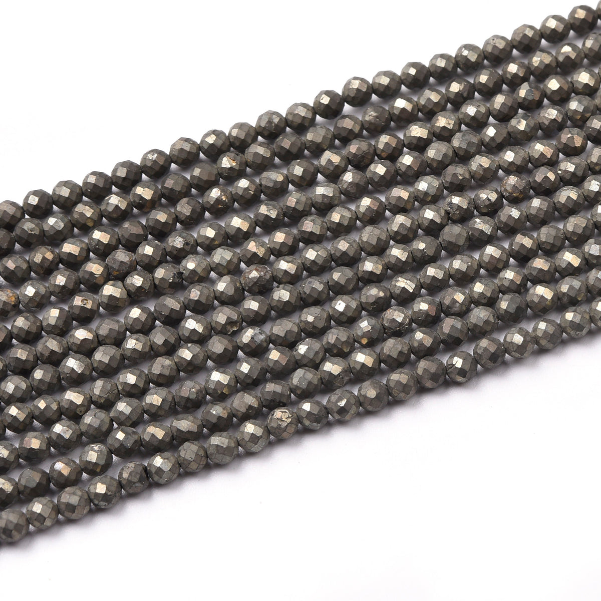 Grey Pyrite Beads Strand