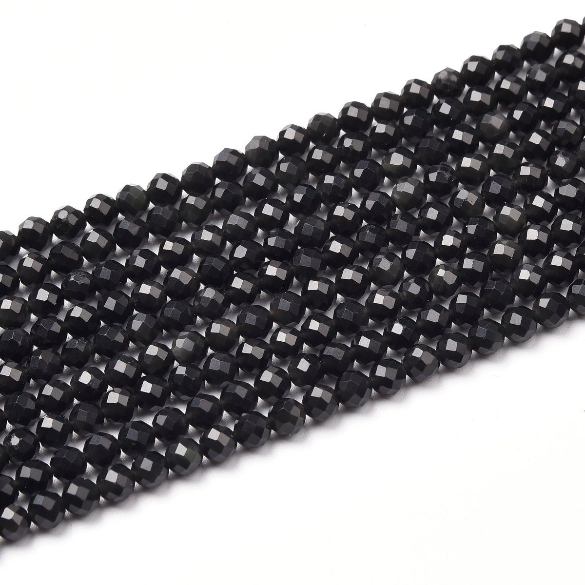 Black Obsidian Beads Strand