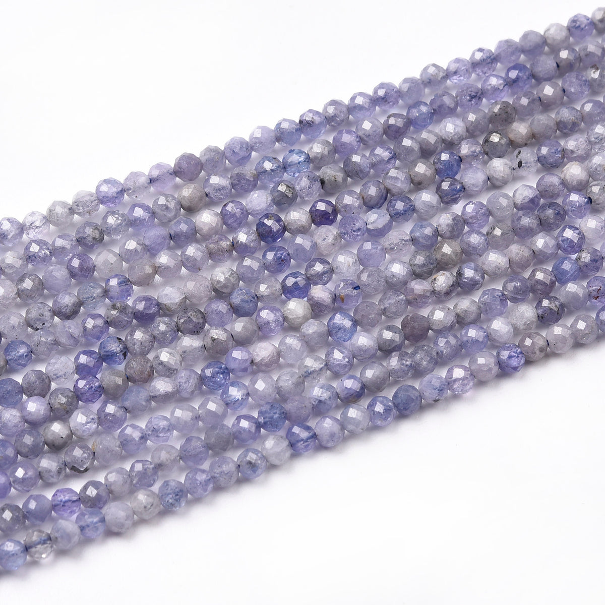 Light Purple / Blue Spot Tanzanite Beads Strand