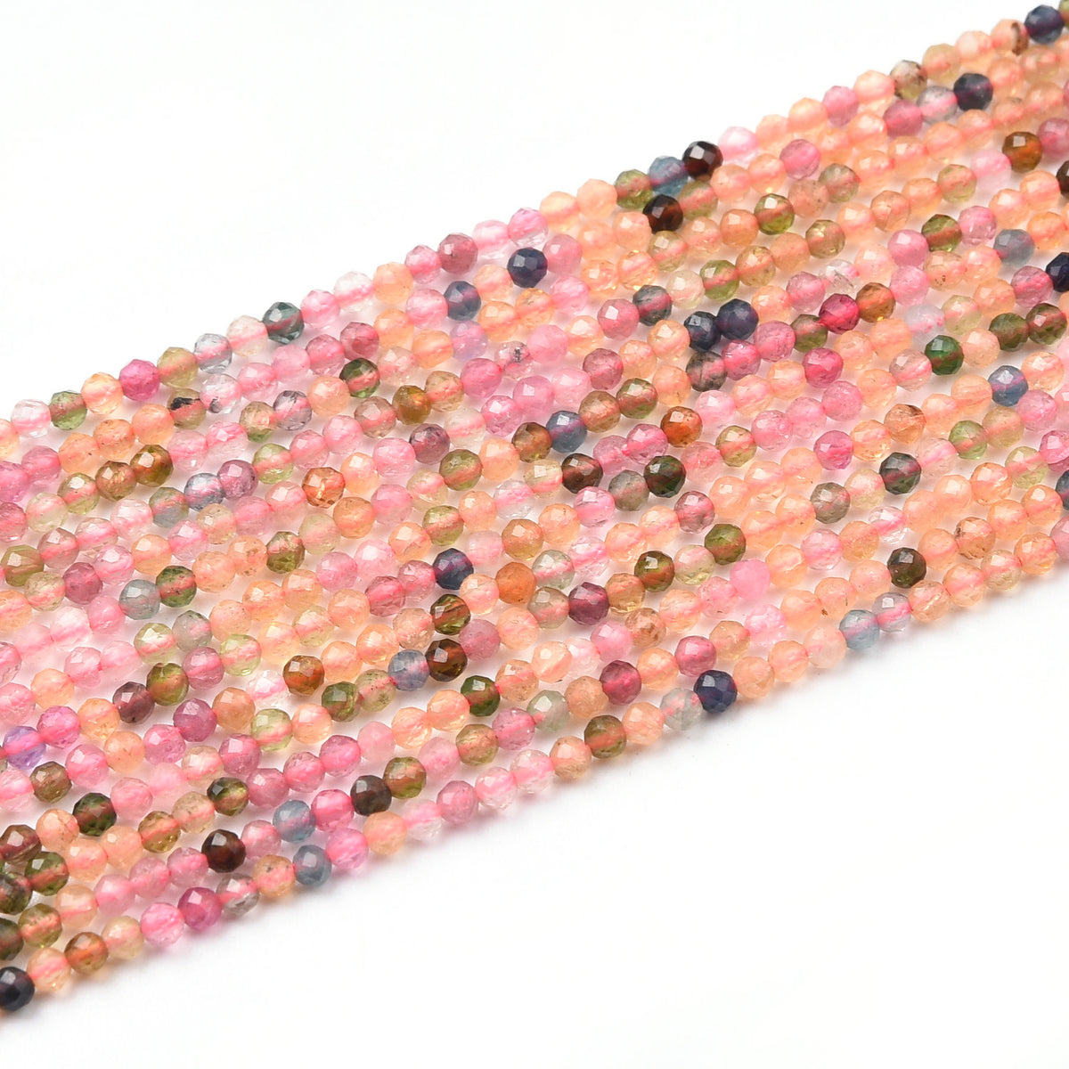 Pink / Yellow Tourmaline Beads Strand