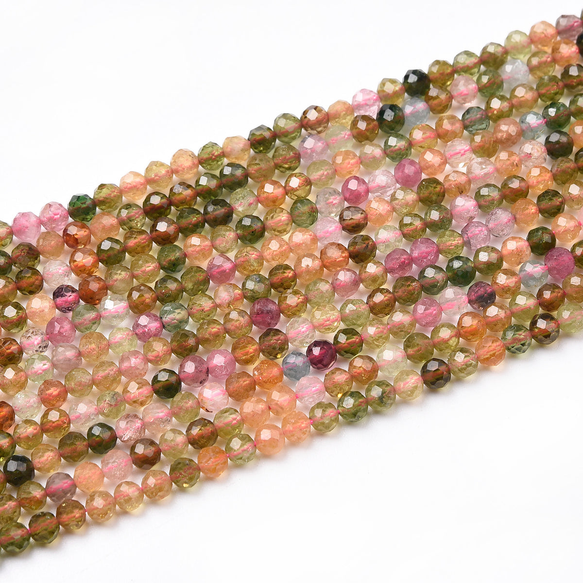 Pink / Green / Red / Blue / Orange Tourmaline Beads Strand