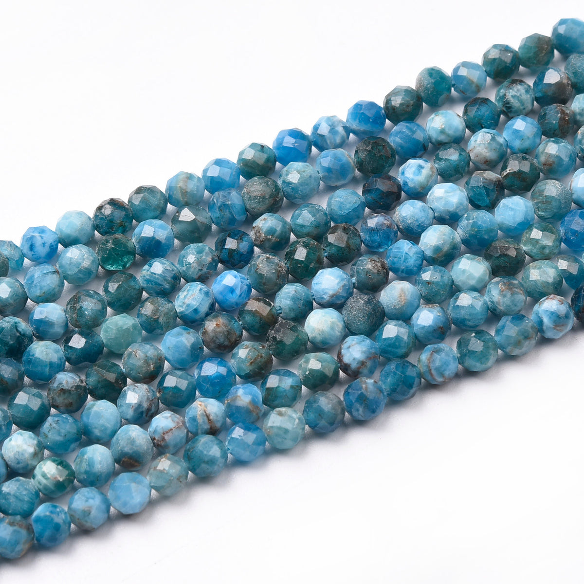 Deep Blue Apatite Beads Strand