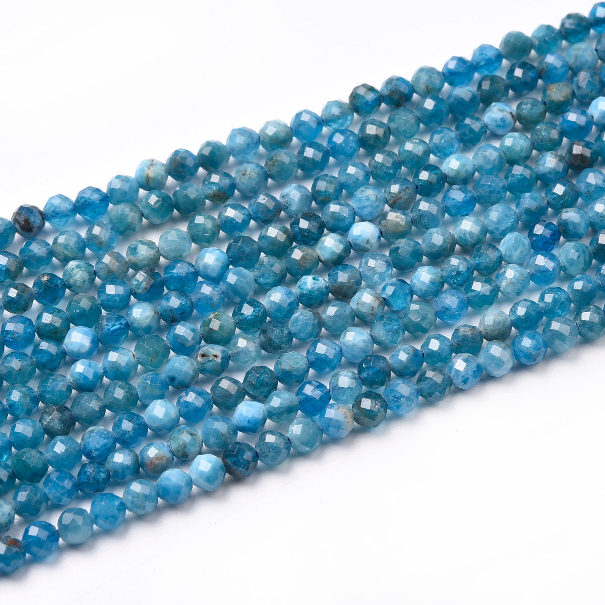 Blue / Black Spot Apatite Beads Strand