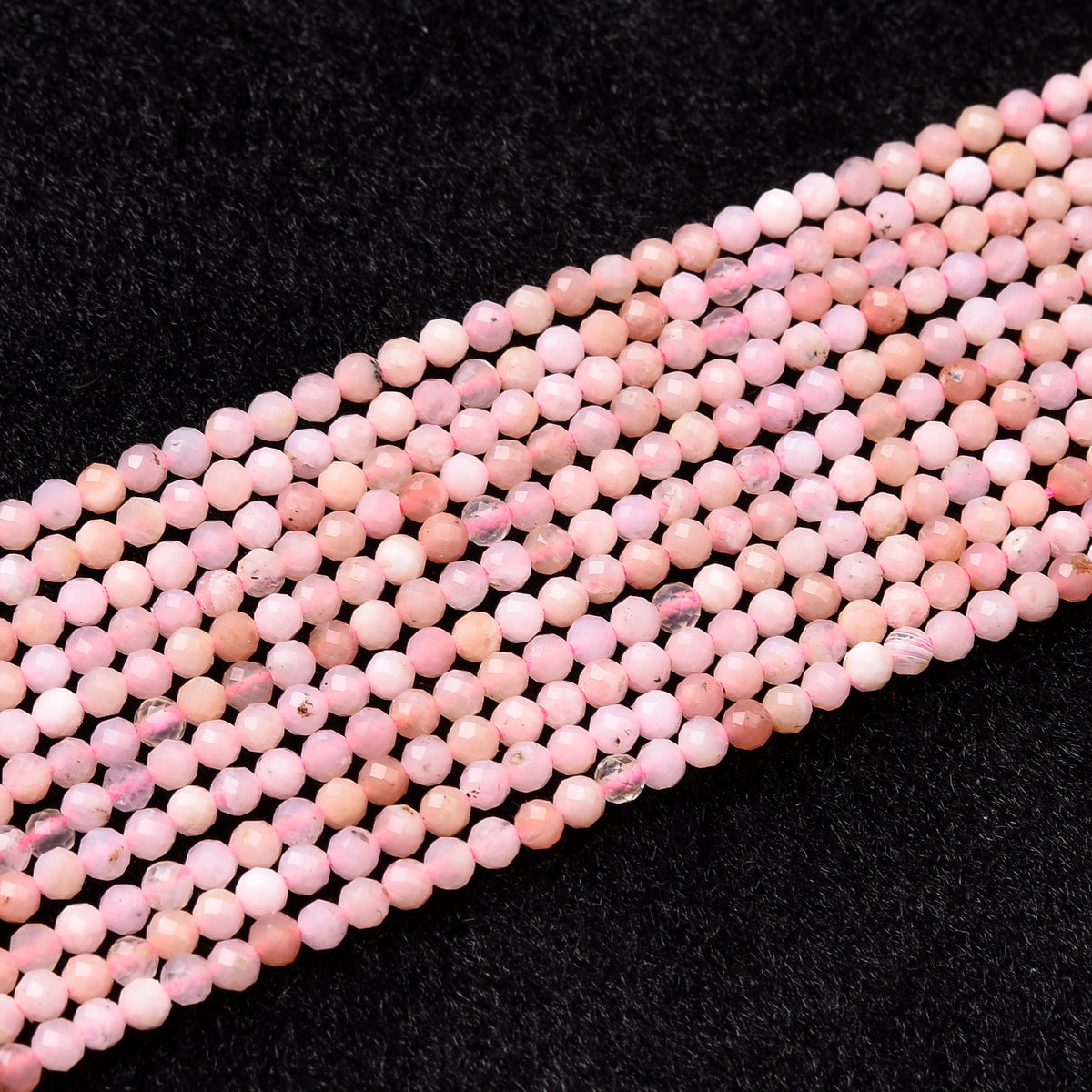 Pink Opal Beads Strand (Black Spot)