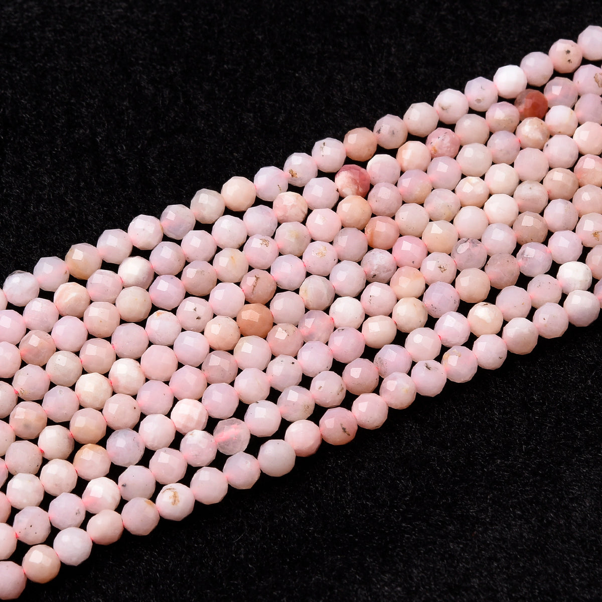 Pink Opal Beads Strand (Black Spot)