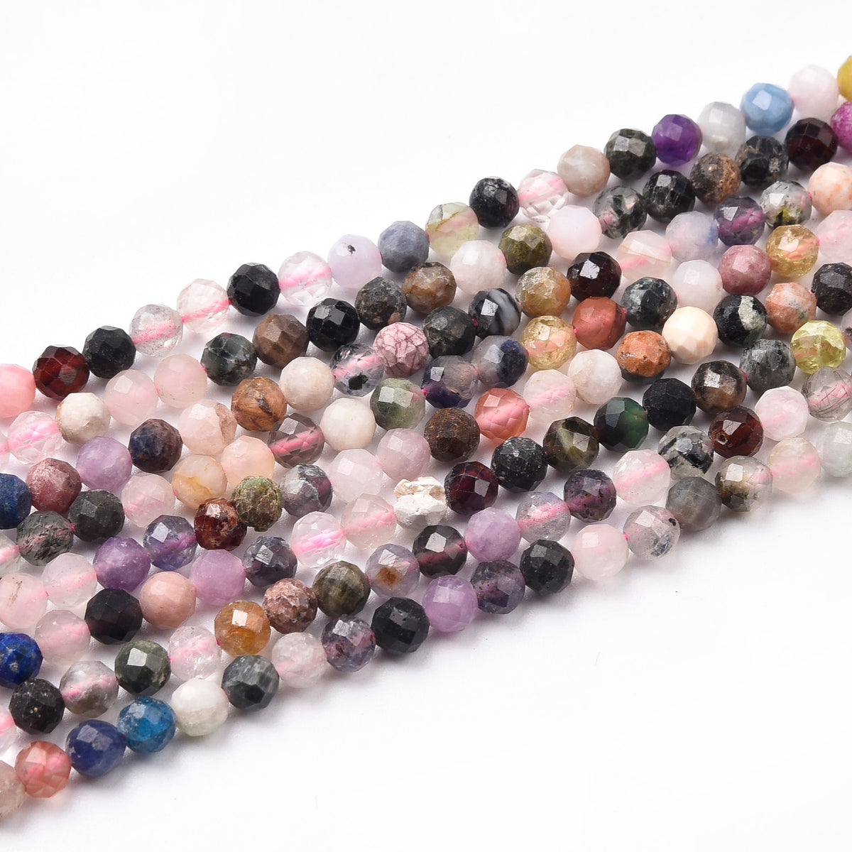 Vibrant Mix Stone Beads Strand: Check out our stunning multicolored bead strand, perfect for adding a pop of color to any outfit