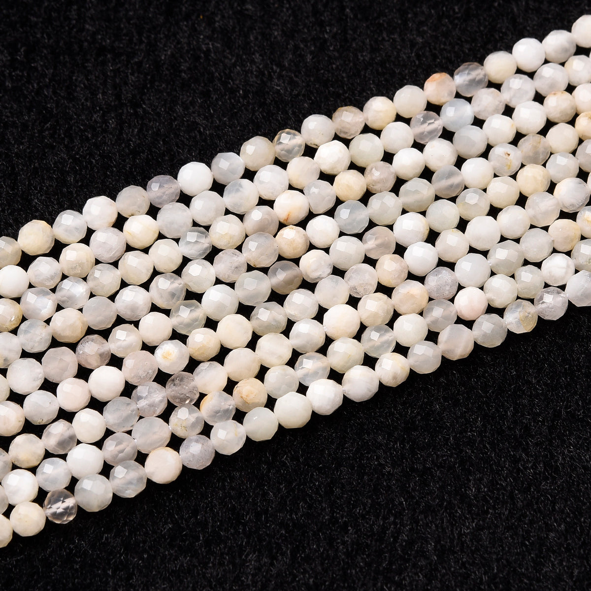 White / Yellow Moonstone Beads Strand