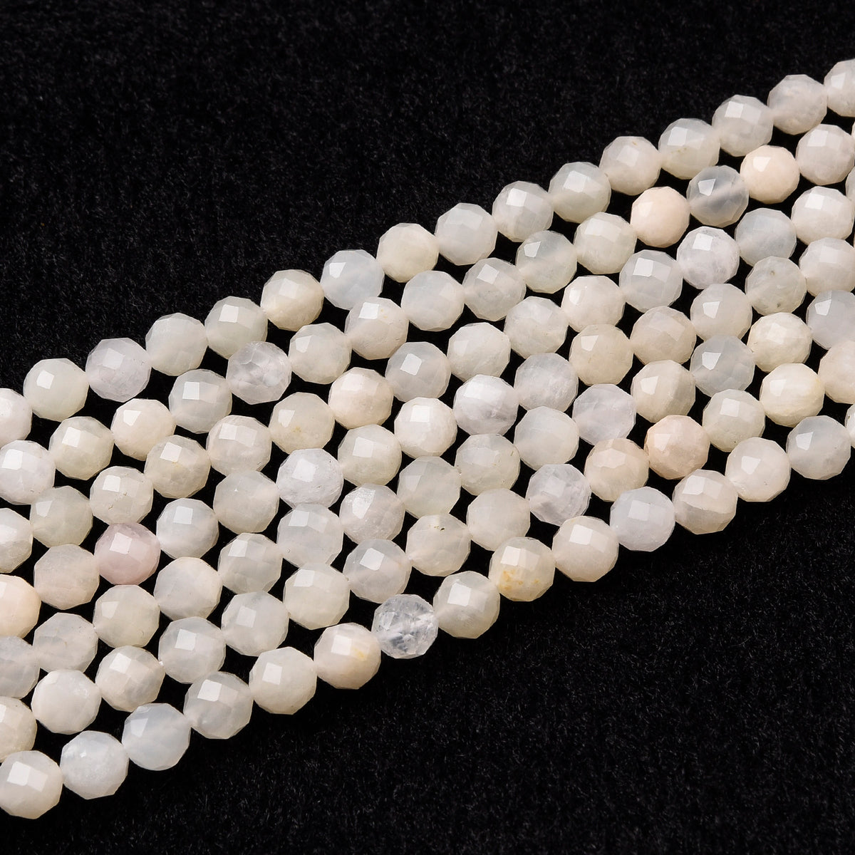 White / Yellow Moonstone Beads Strand